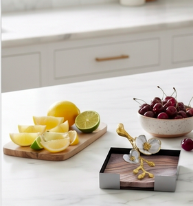 Modern Gold Cherry Blossom Design Metal Napkin <b>Holder</b> Premium <b>Tissue</b> Organizer Stand For Stylish Dining Table <b>Kitchen</b> And Party - Product Image 5