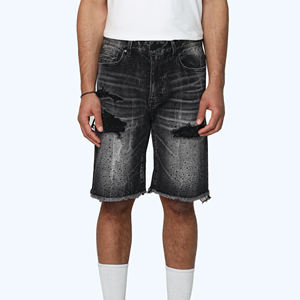 Pantalones Cortos de Mezclilla para Hombre, Diseño Personalizado con Sublimación, Cintura Elástica, Casuales, para Fitness, Verano - Product Image 1