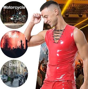 Débardeur en similicuir pour homme, débardeur décontracté à séchage rapide, débardeur de sport léger et respirant pour homme, style urbain - Product Image 5