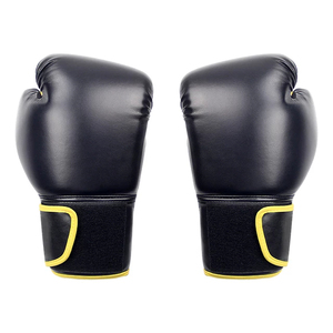 Blue PU Leather Boxing Gloves with <b>Velcro</b> Closure for Adult Training Full Finger Design 18x26cm - Product Image 3