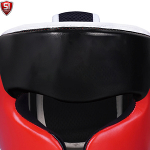 Casque de boxe léger en cuir véritable de qualité supérieure, protection pour la tête, entraînement, compétition, personnalisé, haute qualité SUMROOS - Product Image 3