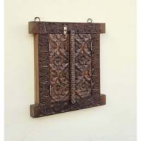 Miroir rustique en bois massif à chevrons, cadre sculpté à la main, motif floral antique, décoration murale traditionnelle pour mariage et maison