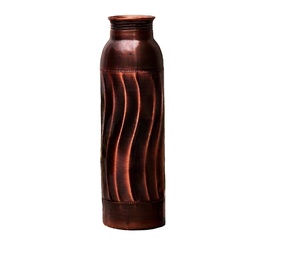 Indian Handcrafted Classic Double Wall Portable Copper Bottle <b>Drinkware</b> for Outdoor Home & Office Use - Product Image 1