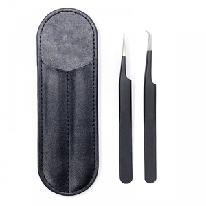 Custom Black Lash with Grip Lash Extension Tweezers Fiber Tip Made in Pakistan Eyelash Extension Tweezers Eyelash Tweezers <b>Set</b> - Product Image 6
