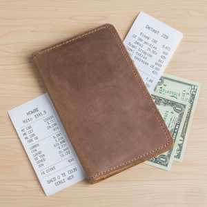 Export Luxury Handmade Lightweight Genuine Leather Checkbook Cover with 1 Compartment Waterproof Check <b>Holder</b> - Product Image 2
