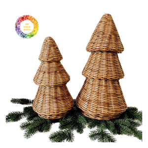 Árbol de Navidad de Mimbre Tejido a Mano en Vietnam, Decoración Natural de Mimbre para Mesas Festivas, Decoración Rústica para el Hogar y Regalos - Product Image 1