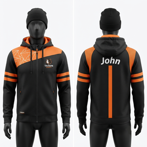 Chaqueta de Entrenamiento de Hockey sobre Hielo con Capucha de Forro Polar TAISON SPORTS TS-MTS-0713, Poliéster/Rayón 330gsm, Logotipo Bordado en la Parte Delantera - Product Image 1