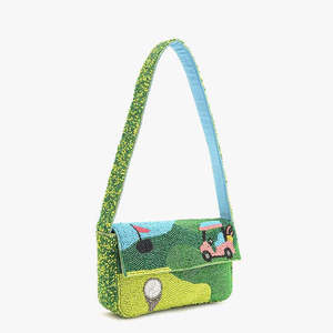 Sac à main à rabat perlé avec motif voiture de dessin animé et feuilles, bandoulière unique, style bohème pour femme, usage quotidien, en lin imperméable - Product Image 2