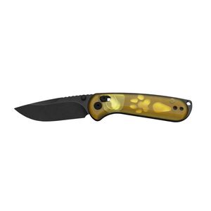 Couteaux de poche pliants durables avec lame à motifs tranchants, poignée ergonomique noire et construction pliable pratique - Product Image 1