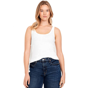 Camiseta sin mangas rosa para mujer, ajustada, de algodón y spandex, para uso casual y deportivo, fabricante OEM de marca privada. - Product Image 5