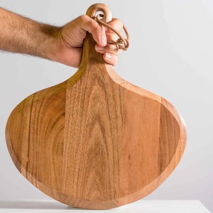 Planche à découper en bois d'acacia, épaisse, durable, compatible avec les couteaux, finition lisse, avec poignée et boucle de suspension, idéale pour la découpe. - Product Image 2