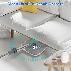 Sistema Secchio per Mop con Doppio Scomparto e 4 Panni in Microfibra Spessi Lavabili per la Pulizia Domestica - Product Image 4