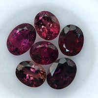 Pierre précieuse naturelle authentique en tourmaline, 6 pièces, pierres lâches de 6 à 10 mm, couleur rose, taille ovale facettée pour la création de bijoux, vente en gros