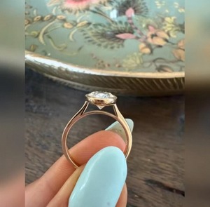 Oval Cut 3 Carat Lab Grown <b>Diamond</b> <b>Ring</b> For Women Luxury 925 Sterling Silver Jewelry For Wedding Engagement Anniversary Gift - Product Image 5