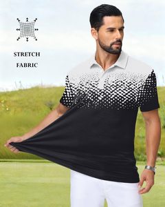 Polo à manches courtes en tricot à pois noirs et blancs pour homme, style décontracté et respirant, faible MOQ, polos pour homme - Product Image 5
