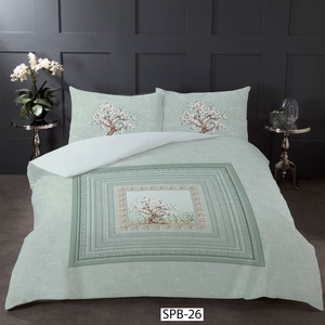 Parure de lit moderne et élégante en microfibre imprimée numériquement 7D, 125 GSM, 300 fils, écologique, durable, ultra douce et confortable - Product Image 5