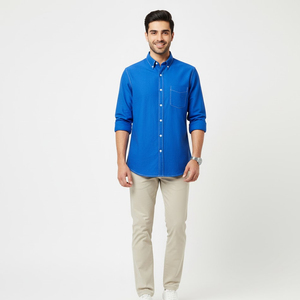 Chemise décontractée Oxford personnalisée avec logo, 100 % coton, coupe ample, boutons en corne, écologique, pour hommes – Vente en gros - Product Image 3