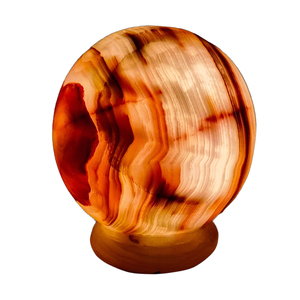 Lampe en onyx et marbre de fabrication professionnelle avec base en bois, best-seller, lampe de table artisanale en onyx naturel à faible MOQ - Product Image 3
