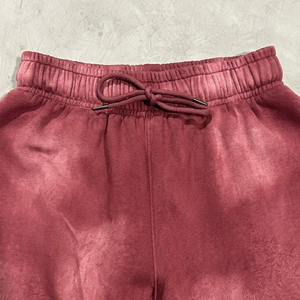 Pantalon décontracté léger pour homme Askar, coupe large, en polyester tissé, imprimé lettres, avec fermeture éclair, cordon de serrage et taille élastique, couleur unie rouge - Product Image 3