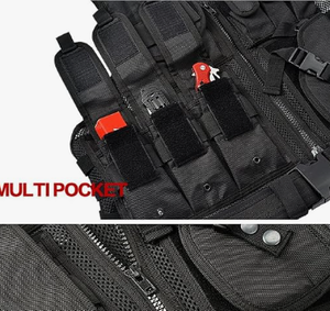 Gilet tactique TRIBON SPORTS TS-TV-014 en nylon noir, bretelles arquées souples, imperméable, poches utilitaires pour la chasse, 21L - Product Image 6