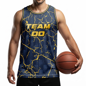 Camiseta de Baloncesto Personalizada con Nombre y Número del Equipo, Camiseta Deportiva sin Mangas para Hombre, de Malla Sublimada y Transpirable - Product Image 1