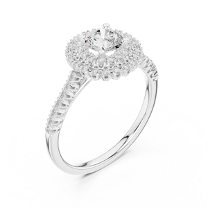 Anillo de Compromiso de Oro Blanco de 14K con Diamante Cultivado en Laboratorio, Corte Redondo, para Mujer |   Diamante Cultivado Nuevo - Product Image 4