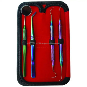 Kit d'examen dentaire manuel en acier de haute qualité, revêtement plasma arc-en-ciel, certifié CE, instruments d'hygiène de classe II - Product Image 5