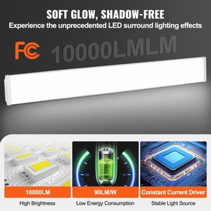 Lampada LED Avvolgente da 110W 8FT, 10.000LM Luce Diurna, Plafoniera LED a Incasso per Negozio, Confezione da 4, 6500K, Illuminazione a Soffitto per Cucina - Product Image 4