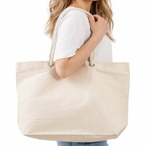 Sustainable Custom <b>Canvas</b> Beach Bag Wholesale Supply with Custom Logo Branding and Color Availability - Product Image 3