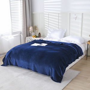Solid Color Polar Fleece <b>Blanket</b> Rectangle Shape Skin-Friendly Knitted Coral Fleece Throw Home Use Four Seasons - Product Image 3