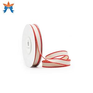 Cinta de algodón Natural, personalizada, 3/8 en marfil, rayas - Product Image 3