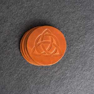 Sous-verres en cuir véritable pour verres à whisky, lot de 6, napperons ronds faits à la main en cuir de vachette, accessoires en gros GLC-0133 - Product Image 2