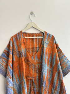 Assorted Recycled Silk Kaftan Women Vintage <b>Maxi</b> <b>Dress</b> <b>Bohemian</b> Luxury Gown - Product Image 2