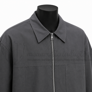 Chaqueta Gris de Manga Corta para Hombre, con Cierre, Estilo Casual, para Trabajo, con Bolsillos Tipo Cargo, Personalizable OEM ODM, Venta al Por Mayor - Product Image 6