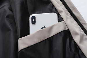 Chaquetas Deportivas Casuales para Hombre al por Mayor, con Cierre, Revestidas, de Poliéster, Resistentes al Viento, con Cuello Alto y Capucha, de Color Sólido, para Primavera y Otoño - Product Image 5