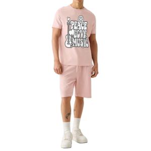 Conjunto de Camiseta y Pantalones Cortos para Hombre, Tejido de Poliéster con Estampado Digital, 220g, Logotipo Frontal, Transpirable, Informal, para Verano - Product Image 1