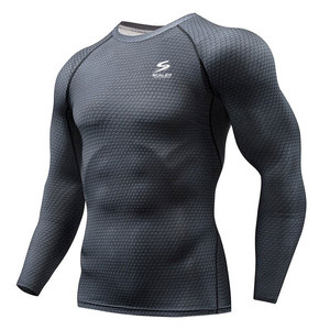 Camiseta Deportiva de Compresión UPF50+ de Spandex/Poliéster para Hombre, Manga Larga, para BJJ, Deportes Activos y Entrenamiento en Gimnasio - Product Image 1