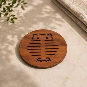 Posavasos de Madera Maciza con Corte Láser de Flor de Loto, Hecho a Mano, Resistente al Calor, Protector de Mesa para Bebidas, Tazas de Café y Té - Product Image 3