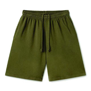 Custom Streetwear 100% Cotton Fleece <b>Men</b> <b>Shorts</b> Custom Logo Applique <b>Patch</b> Embroidery With Drawstring <b>Shorts</b> For <b>Men</b> - Product Image 1