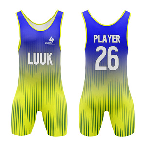 Wrestling <b>Singlet</b> Men's One-Piece Sublimation Print Fitted Quick Dry Spandex Polyester Athletic Wear - Product Image 4