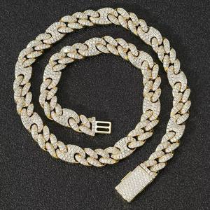Mens 22K Gold Plated Cushion Cut Diamond Chains <b>Statement</b> <b>Necklace</b> Bracelet Set Hiphop Jewelry Everyday Wear Gift Sale - Product Image 6