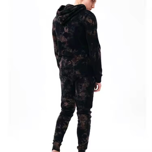 Men Hooded Solid Tracksuit Acid Wash Printed Winter Long Sleeves High Quality Breathable Regular Fit Casual Eco-Friendly Quick - Product Image 2