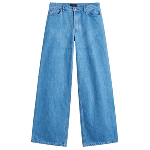 Jeans de Mezclilla Azul Claro para Mujer, Corte Ancho, Cintura Alta, Ajuste Holgado, Pierna Recta, Pantalones Largos Casuales para Uso Diario - Product Image 6