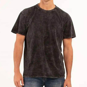 Camisetas de Algodón Lavado de Alta Calidad para Hombre, Estilo Vintage, Manga Corta, Cuello Redondo, Camisetas Clásicas con Efecto Desgastado por el Sol - Product Image 1