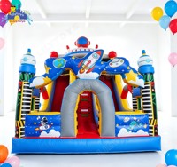 Château gonflable Lilytoys en PVC robuste sur le thème de l'astronaute spatial, toboggan gonflable pour enfants, location pour événements et fêtes