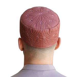 Gorro Islámico Kufi Amarillo Mostaza para Hombre, Gorro de Oración Rígido, Gorro Musulmán, Estilo Turco, Sólido, Ecológico y Elástico - Product Image 3