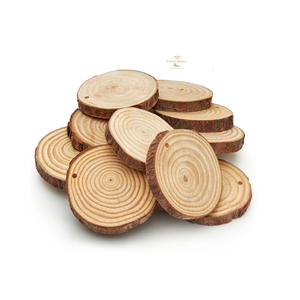Vente flash : tranches de bois de pin rondes, naturelles, rustiques, en bois massif, pour bricolage, artisanat, décoration intérieure et présentation sur table - Product Image 4
