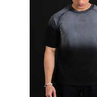 Camiseta de cuello redondo de algodón 100% de corte holgado, estilo vintage, con lavado ácido, estampado 3D de espuma personalizado y efecto puff en la parte delantera para hombre.