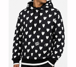 Sweat-shirt à capuche de luxe noir pour homme, coupe oversize, en coton épais, style streetwear hiver, chaud et tendance - Product Image 1