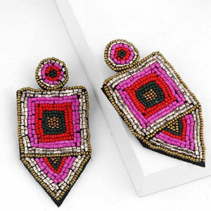 Pendientes Largos de Moda Bohemia, Estilo Retro con Cuentas de Arroz, Venta al por Mayor para Mujer - Product Image 3